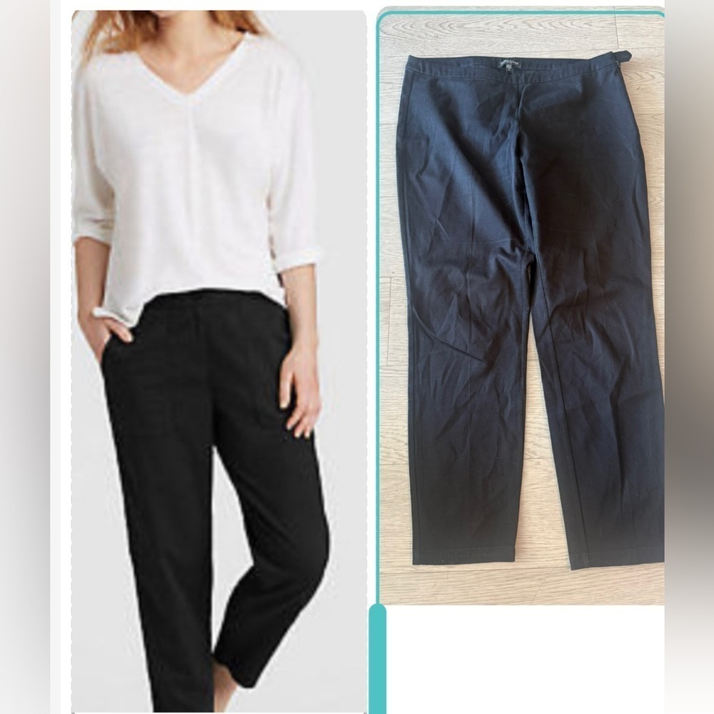 Eileen Fisher Organic Cotton Crepe Stretch Cropped Pants Size 8p